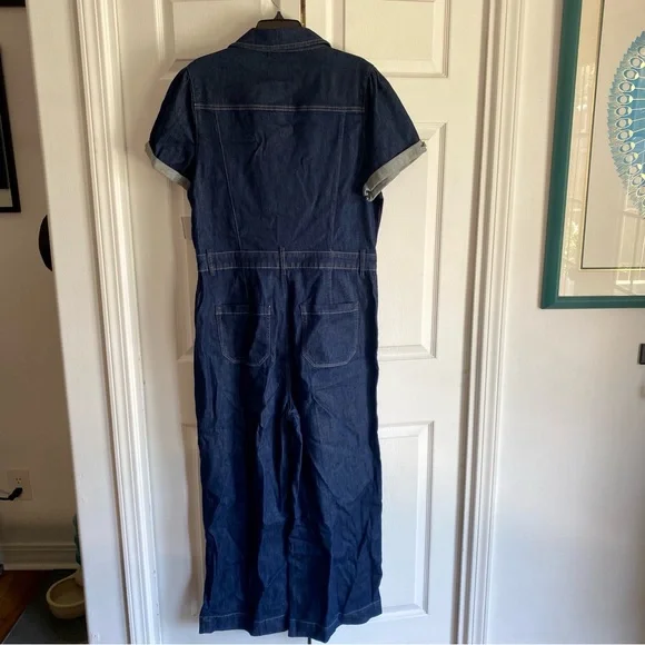 PAIGE‎ Darla Wide Leg Denim Jumpsuit in Baltimore wash 14